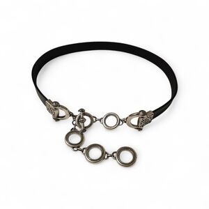 Chico's Black and Silver Chain Accent Belt